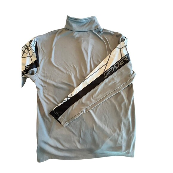 SPYDER WEB 1/4 Zip Pullover Long Sleeve Mens Shirt Sz Large Greys - Picture 2 of 8